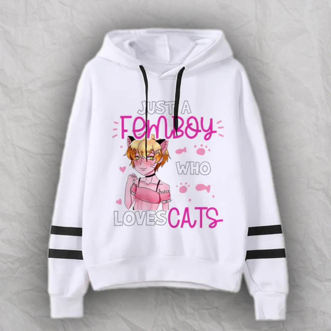 "Just A Femboy Who Loves Cats" Hoodie