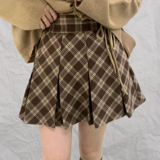 Maple Plaid Preppy Skirt