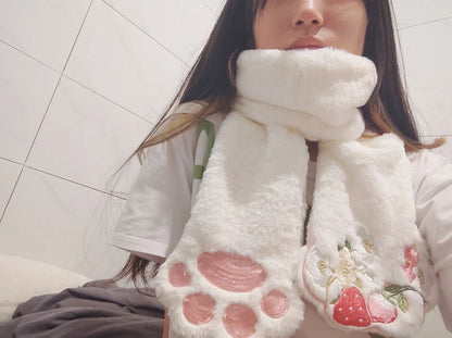 Purrfectly Cozy Cat Paw Scarf