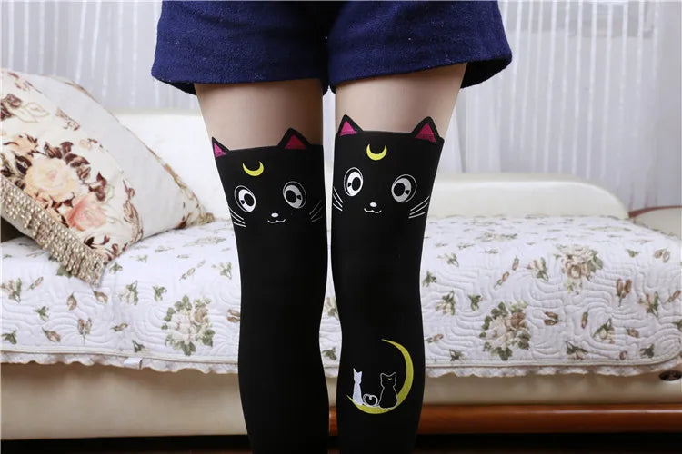 Lolita-Strumpfhose „Moonlit Whiskers“