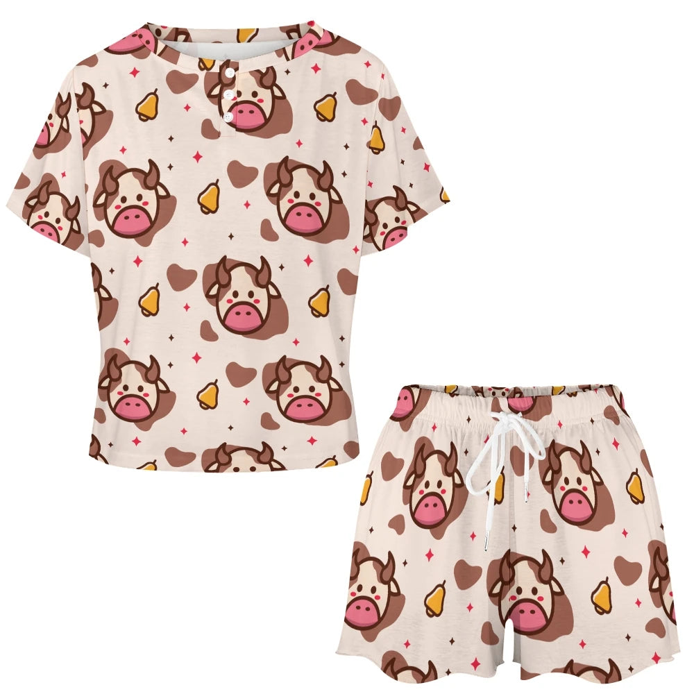 Moo-dorable Summer Pajama Set 🐄