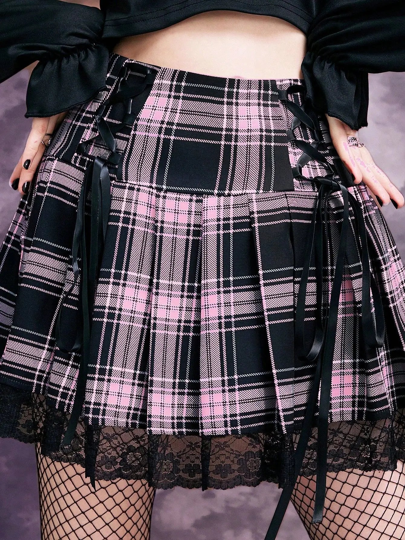 Pastel Shadows Plaid Skirt