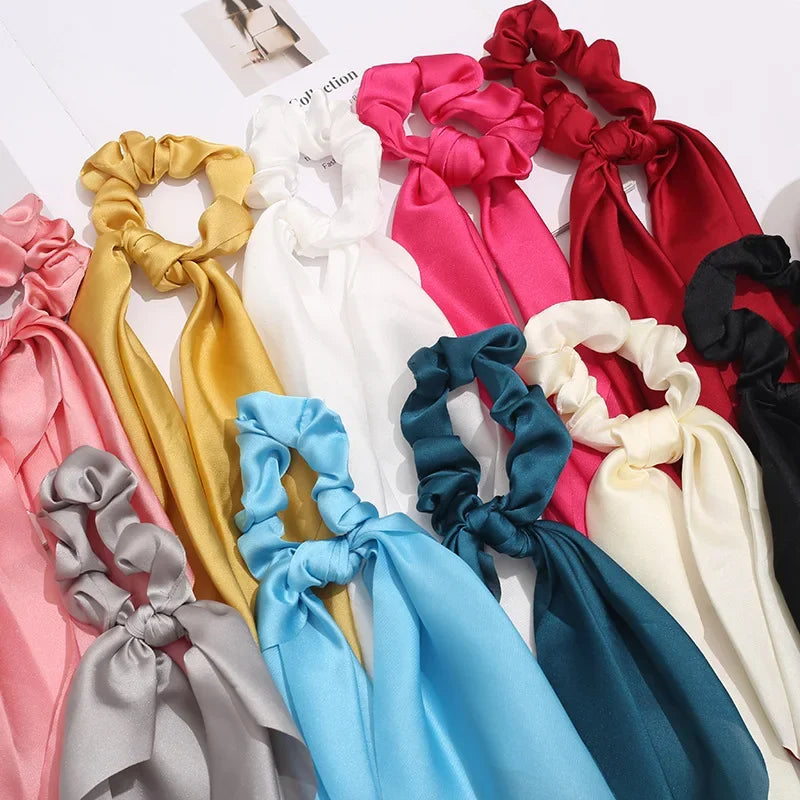 Silky Bow Ribbon Scrunchie