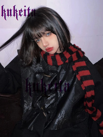 Eclipse Striped Gothic Knit Scarf