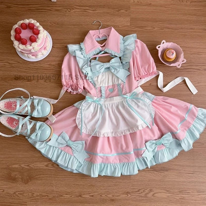 Conjunto de vestido de sirvienta lolita con encanto eterno