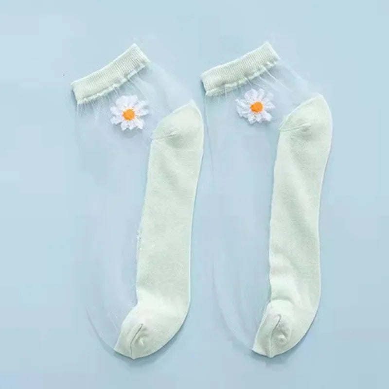 Daisy Whisper Sheer Socks