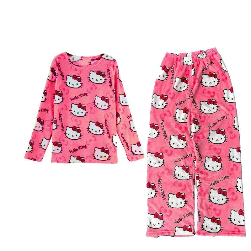 Y2K Hello Kitty Flanell Pyjamahose