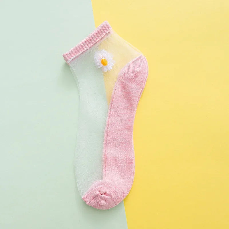 Daisy Whisper Sheer Socks