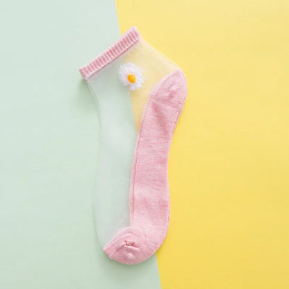 Transparente Socken „Daisy Whisper“