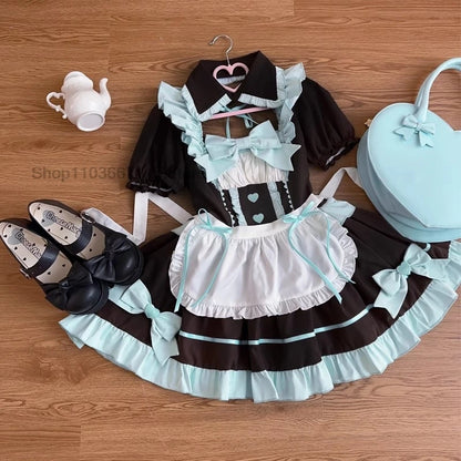 Conjunto de vestido de sirvienta lolita con encanto eterno