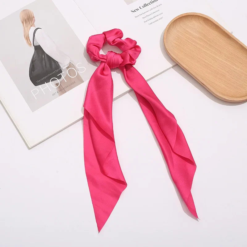 Silky Bow Ribbon Scrunchie