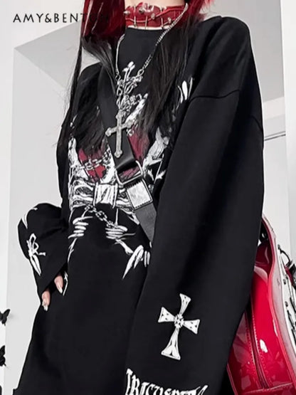 Shadow Cross Gothic Oversized T-Shirt