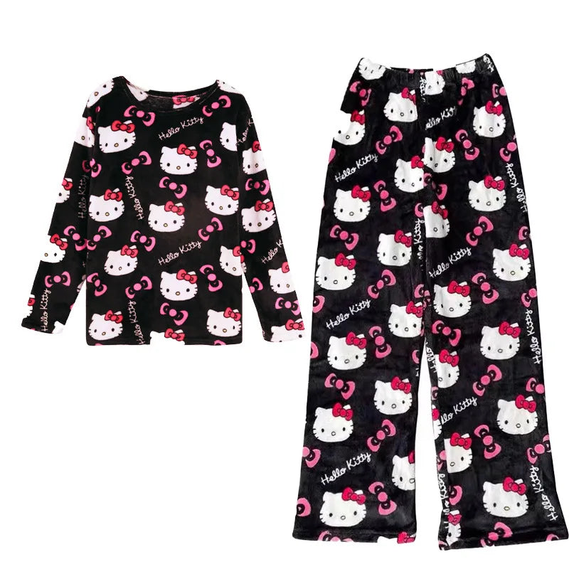 Y2K Hello Kitty Flanell Pyjamahose