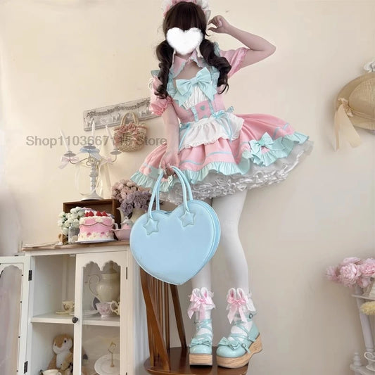 Conjunto de vestido de sirvienta lolita con encanto eterno