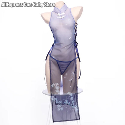 Blush Sakura Sheer Cheongsam Cosplay Set