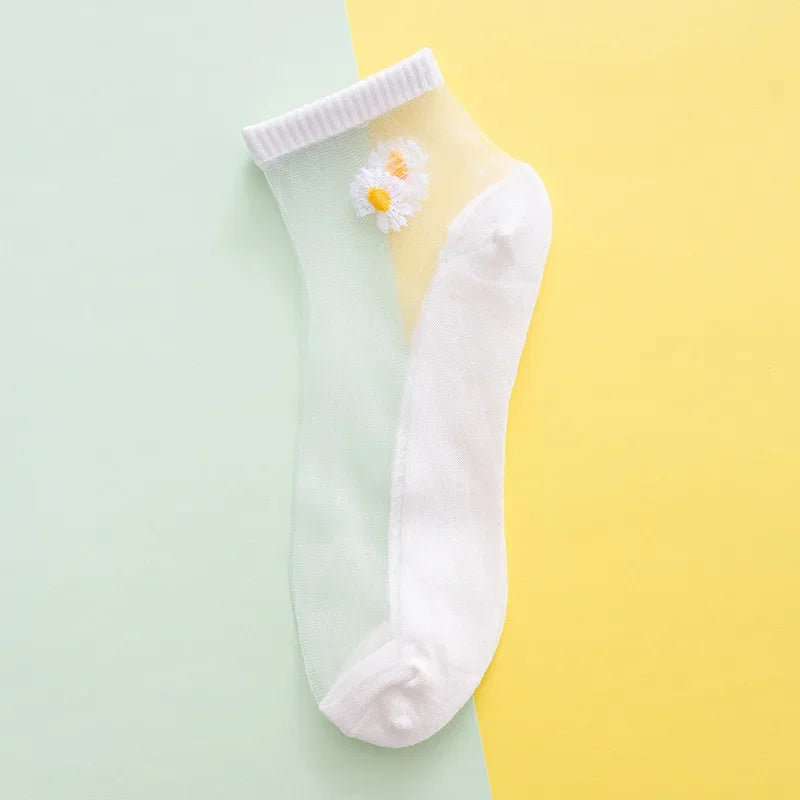 Daisy Whisper Sheer Socks