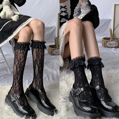 Victorian Bloom Lace Socks