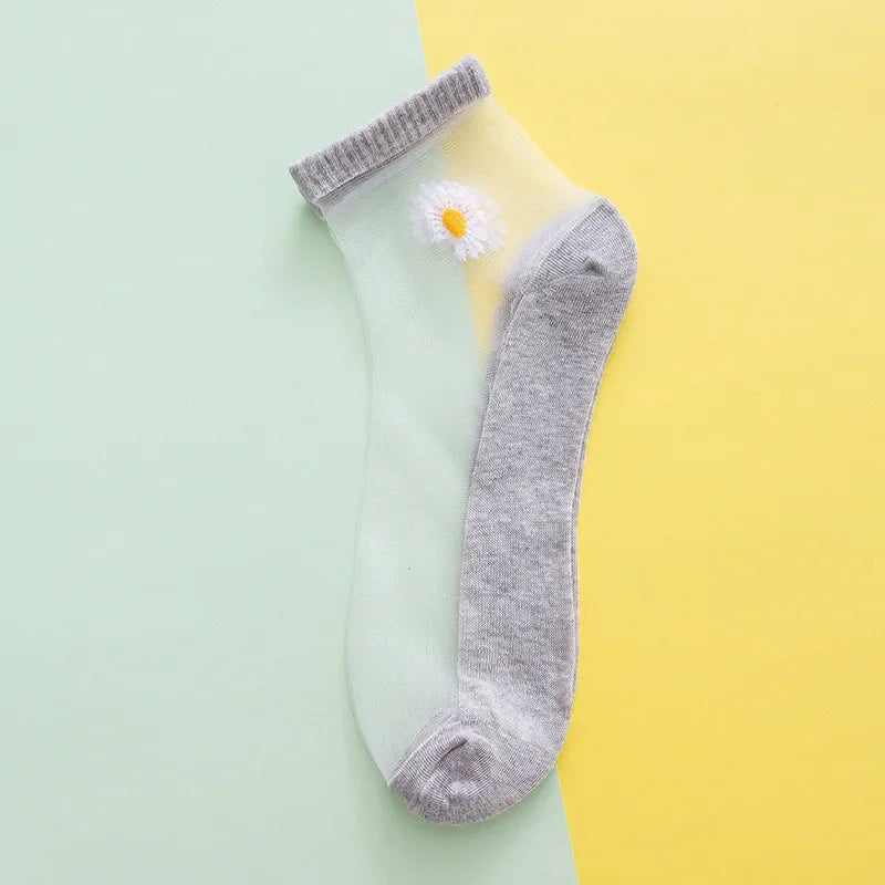 Transparente Socken „Daisy Whisper“