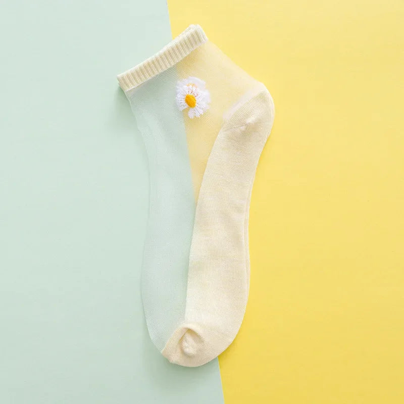 Transparente Socken „Daisy Whisper“