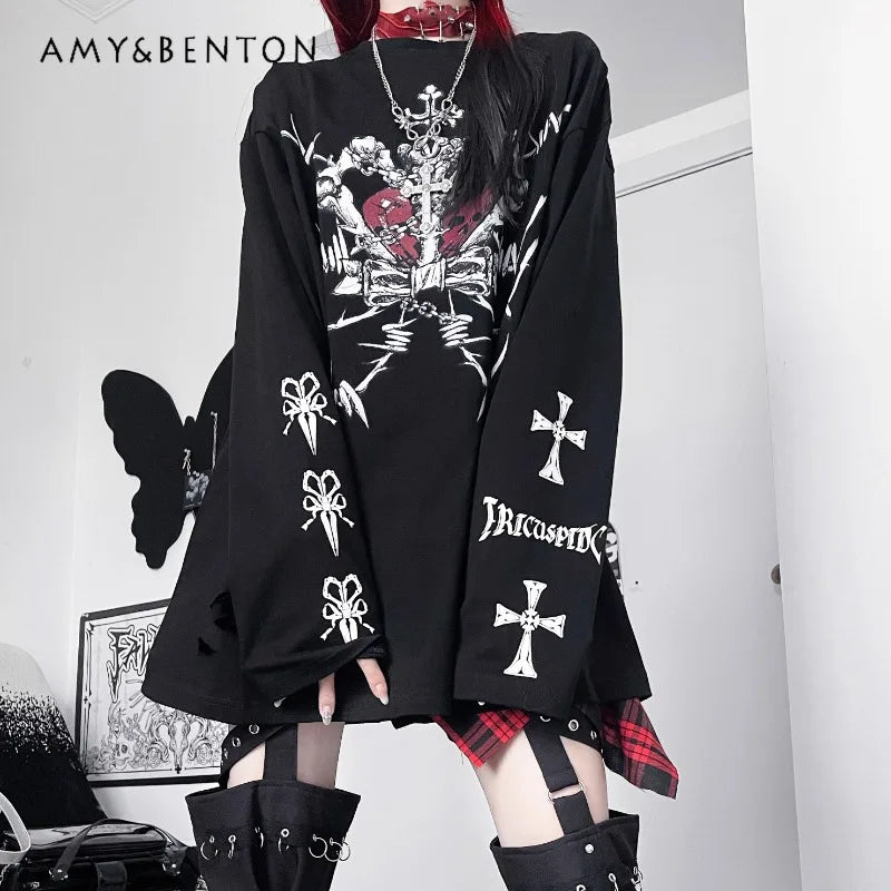 Shadow Cross Gothic Oversized T-Shirt