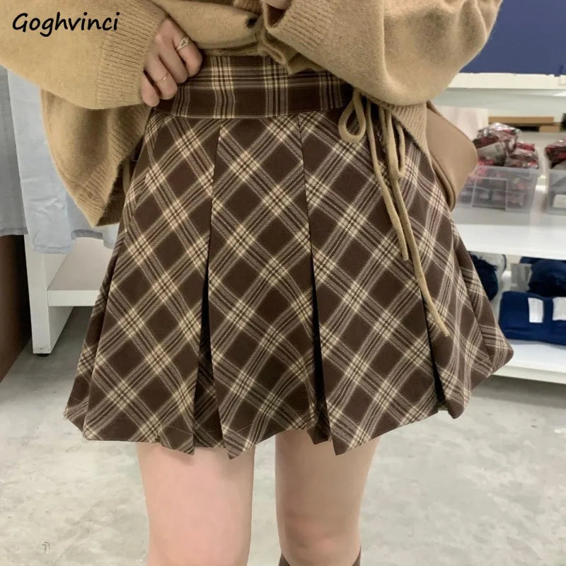 Maple Plaid Preppy Skirt