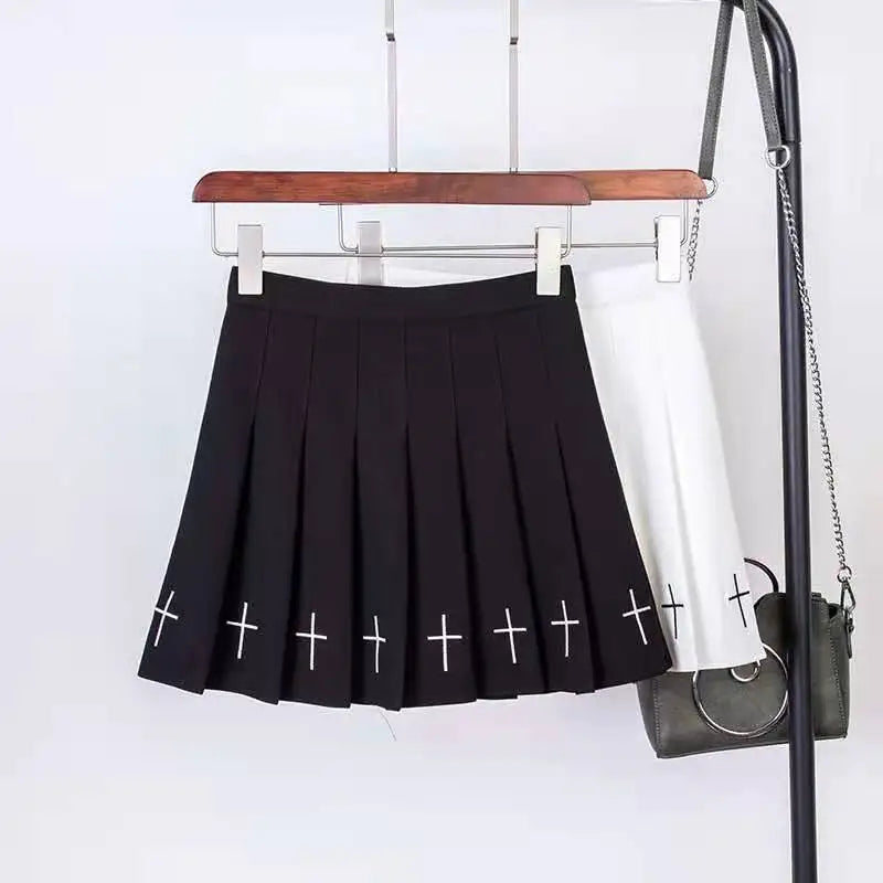 Midnight Cross Pleated Skirt