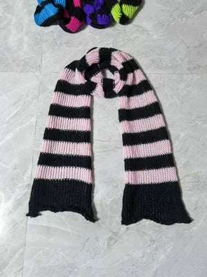 Eclipse Striped Gothic Knit Scarf